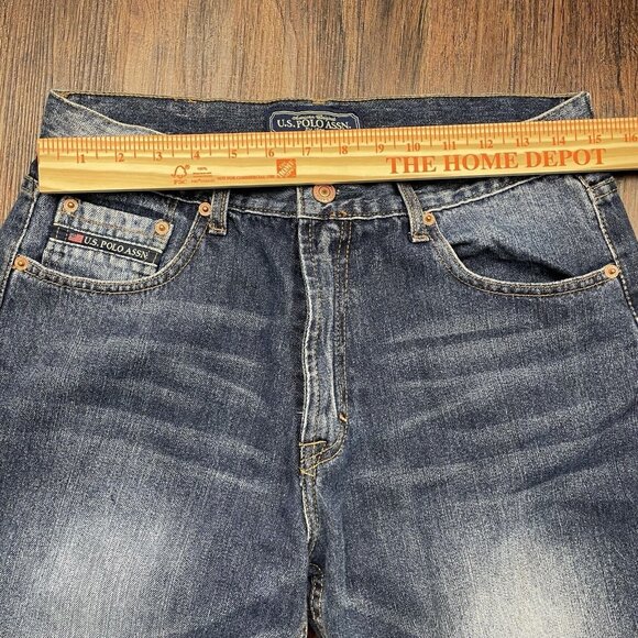 US Polo Assn. Jeans Men 32x30 Blue Straight Relaxed Loose Dark Wash Denim Pants - Picture 8 of 11